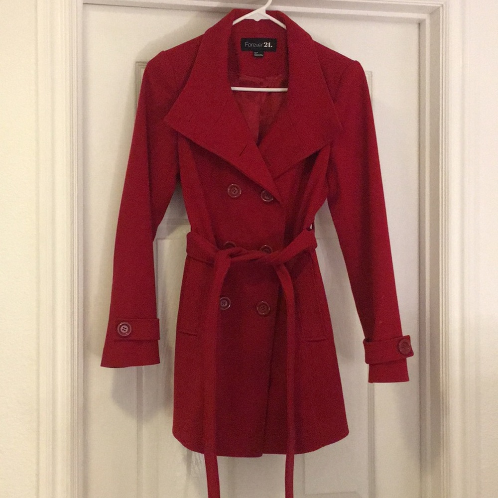 Like new red Forever 21 coat, size small P
